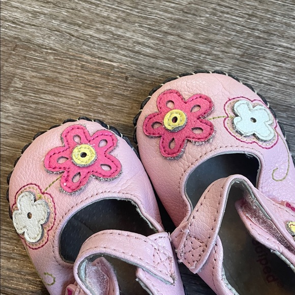Pediped Abigail Mary Jane Leather Sole Baby 0-6 Months Pink - Picture 6 of 9